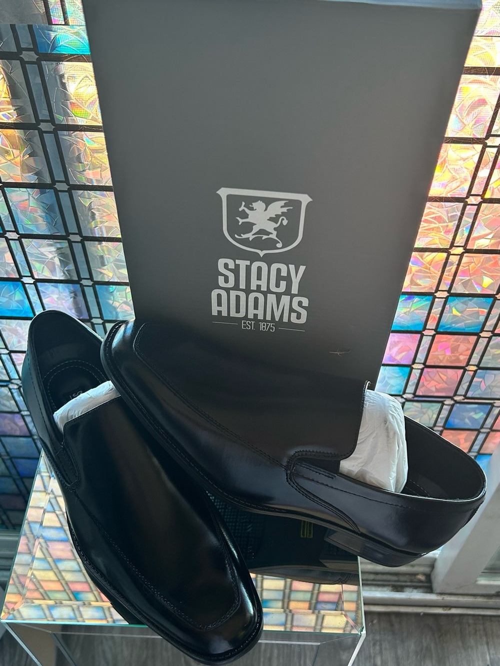 Stacy Adams Black Leather Slip-On Loafers 🕺